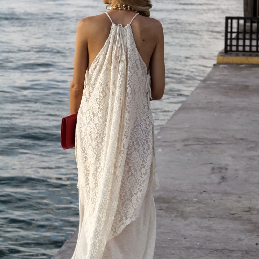 FREE PEOPLE Olympia' Lace Overlay Maxi Dress